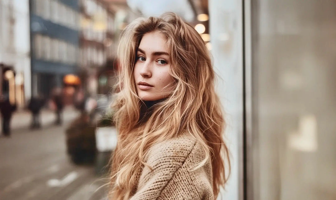 Dame med naturlig blond hår