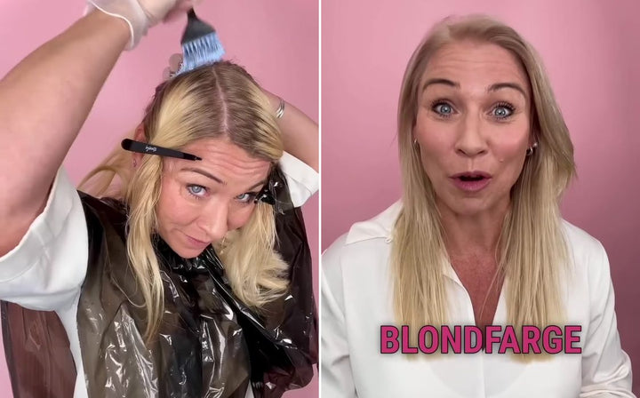 Før og etter: Bleket ettervekst, kald blond