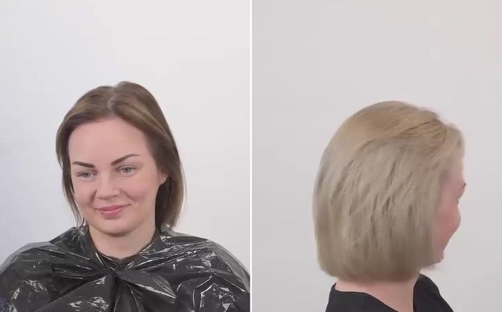 Før og etter: Fra brunette til blondine