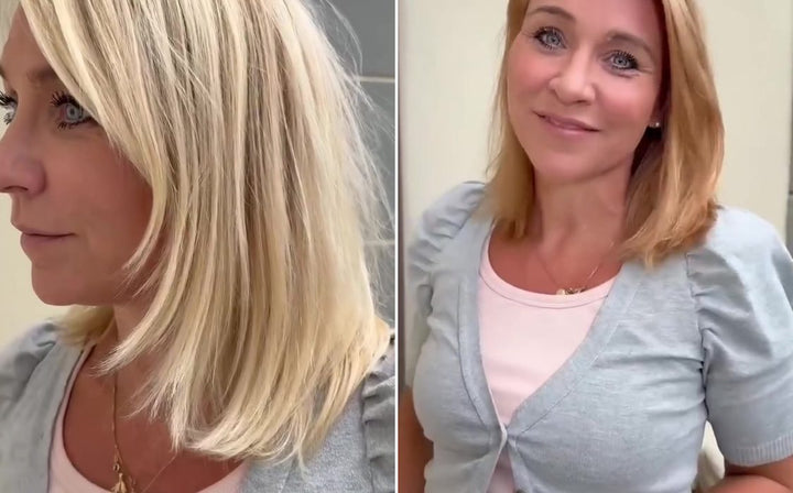 Før og etter: Fra lys blond til gyllen blond