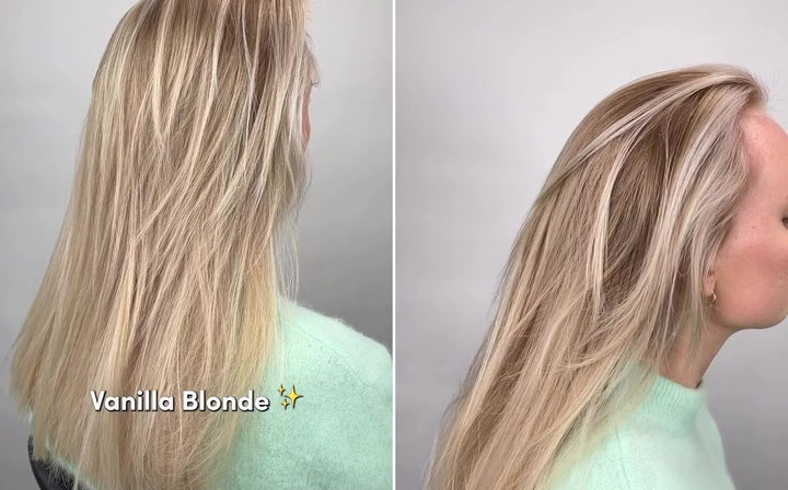 Før og etter: Vaniljeblond med fargehjelp