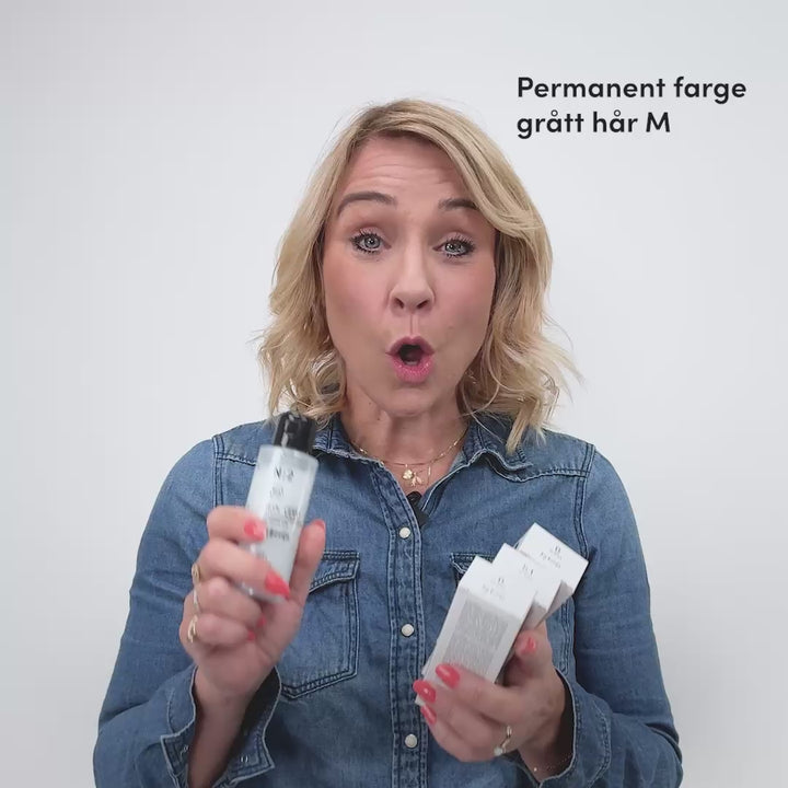 Permanent farge grått hår M